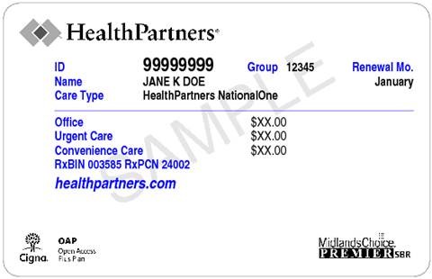 HealthPartners ID Card Front 1