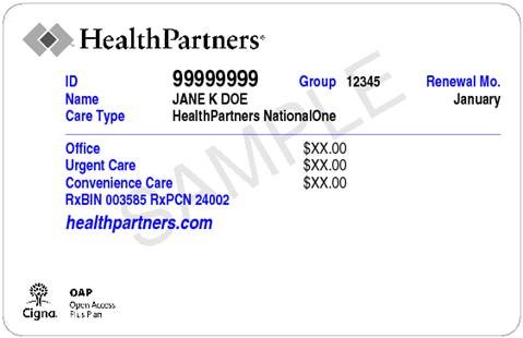 HealthPartners ID Card Front 2