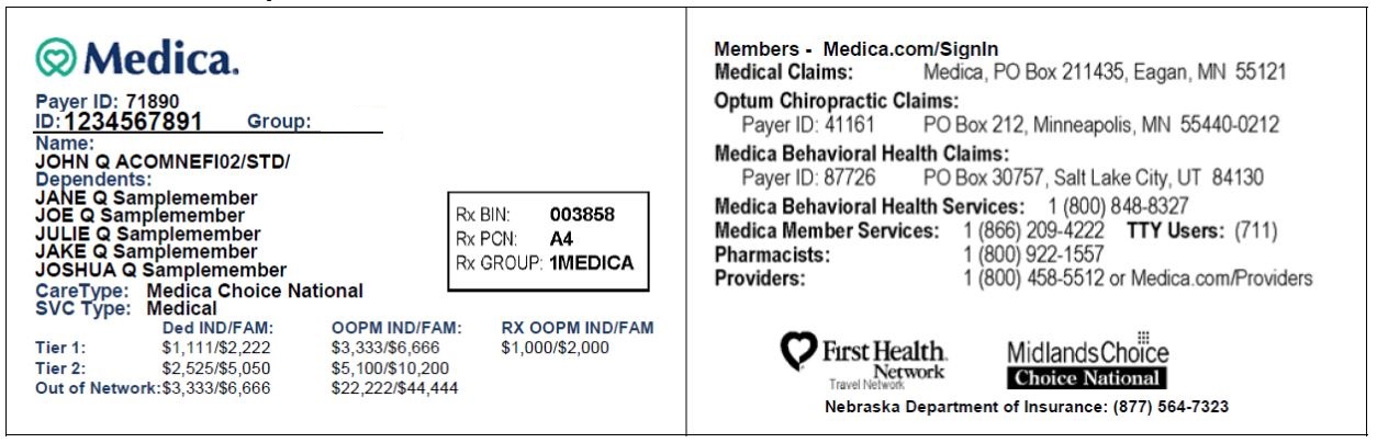 Identification Card Example